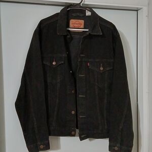 Levi's Black Denim Jacket for Men Size Large Gently Used